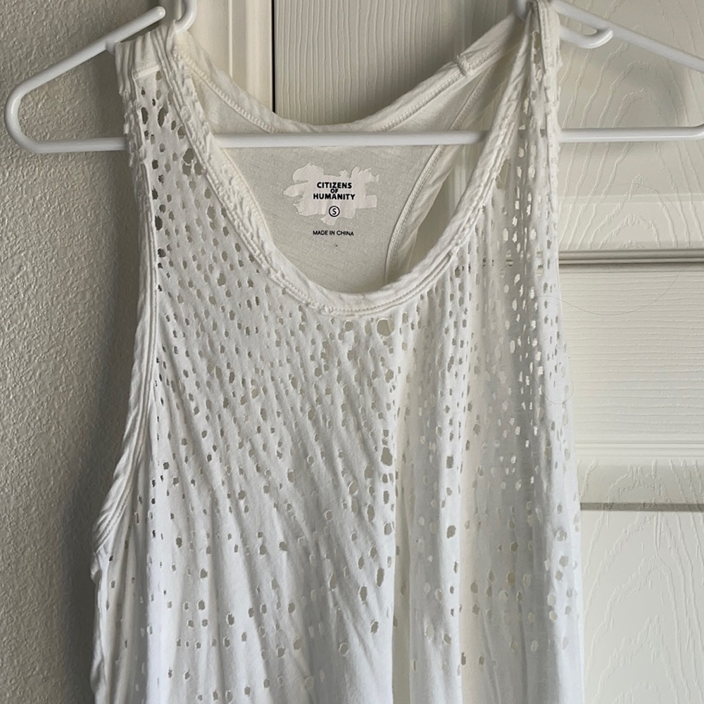 Edgy white cut out tank